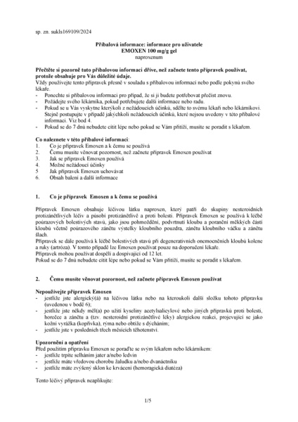 Příbalový leták (SUKL) - Emoxen 100mg/g gel 100g