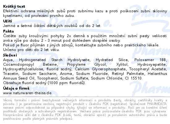 Příbalový leták - Lacalut Baby 0-2 let zubní pasta 55ml