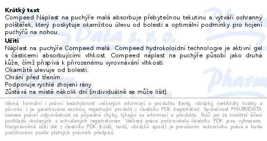 Příbalový leták - Compeed Náplasti na puchýře malá 6ks