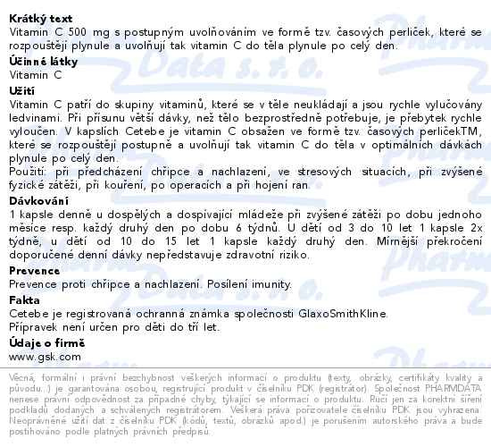 Příbalový leták - Cetebe vitamin C 500mg 60 kapslí