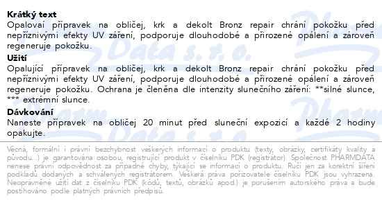 Příbalový leták - ESTHEDERM Bronz Repair moderate sun 50ml