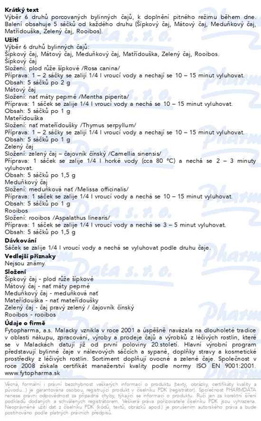 Příbalový leták - Bylinný Mix - výběr bylinných čajů 40g Fytopharma
