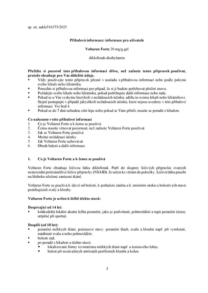 Příbalový leták (SUKL) - Voltaren Forte 20 mg/g gel proti bolesti 150g