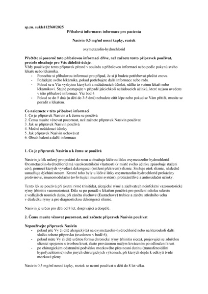 Příbalový leták (SUKL) - Nasivin 0.5mg/ml nas.gtt.sol.10ml