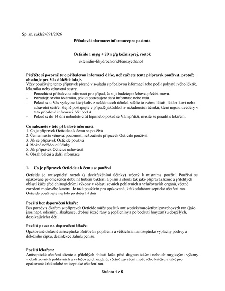 Příbalový leták (SUKL) - Octicide 1mg/g+20mg/g drm.spr.sol.1x250ml