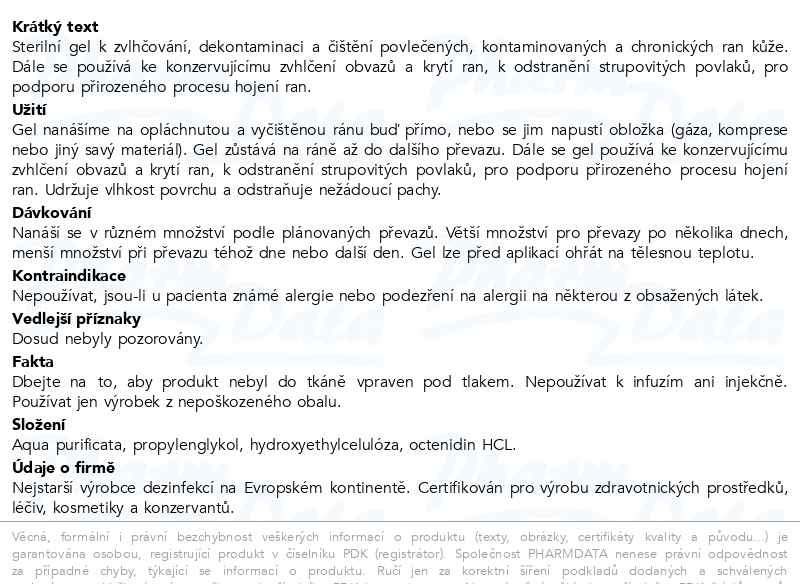 Příbalový leták - Octenilin Wound gel na rány 20ml