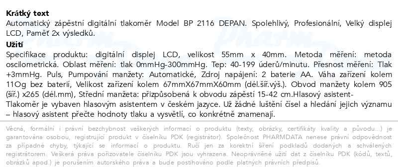 Příbalový leták - SimplyMed Automatický zápěstní digitální tlakoměr U63I