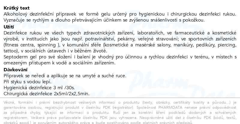Příbalový leták - Septoderm gel 5 l