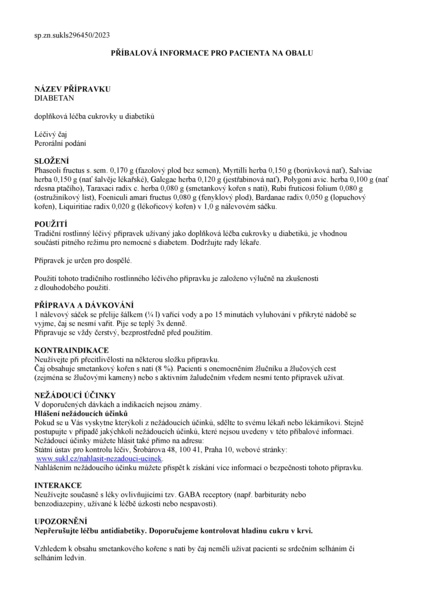 Příbalový leták (SUKL) - LEROS Diabetan por.spc.20x1g sáčky