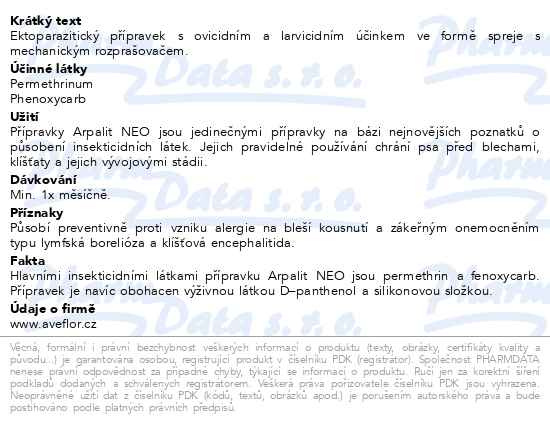 Příbalový leták - Arpalit NEO 6.0/1.5 mg/g mechan.rozprašovač 150ml