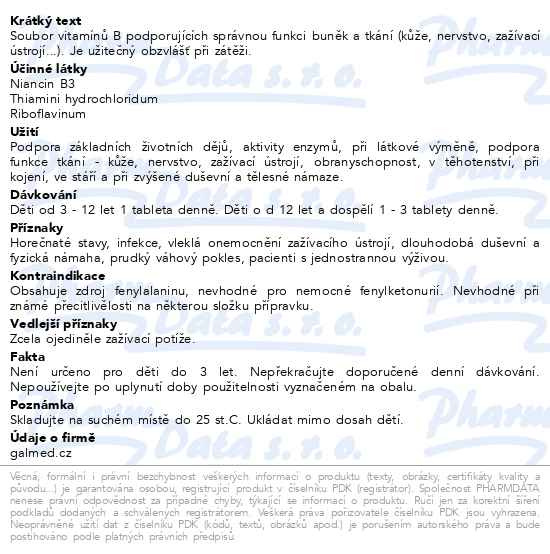 Příbalový leták - B-komplex tbl.30 Galmed