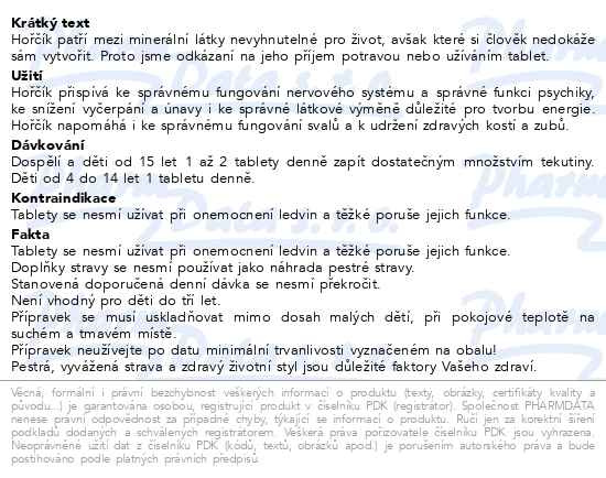 Příbalový leták - Magnesium 250 Generica tbl. 100