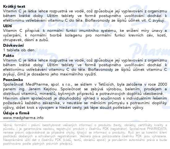 Příbalový leták - MedPharma Vitamín C 1000mg s šípky tbl.67 prod.úč.