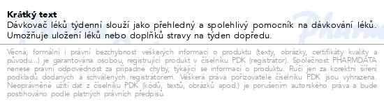 Příbalový leták - Dávkovač léků - 7 dní