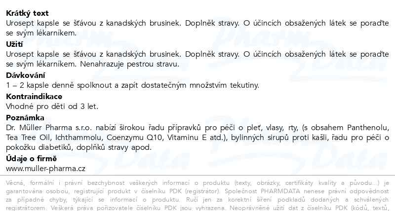 Příbalový leták - Urosept cps.60 Dr.Müller