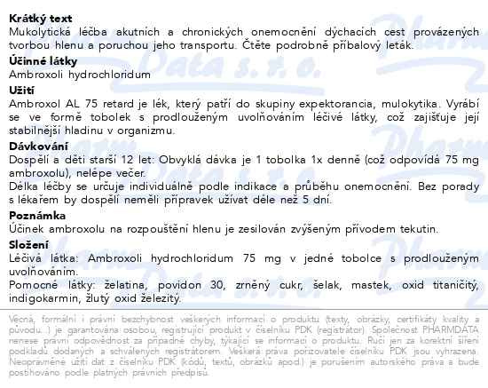 Příbalový leták - Ambroxol AL 75 Ret. por.cps.pro.20x75mg
