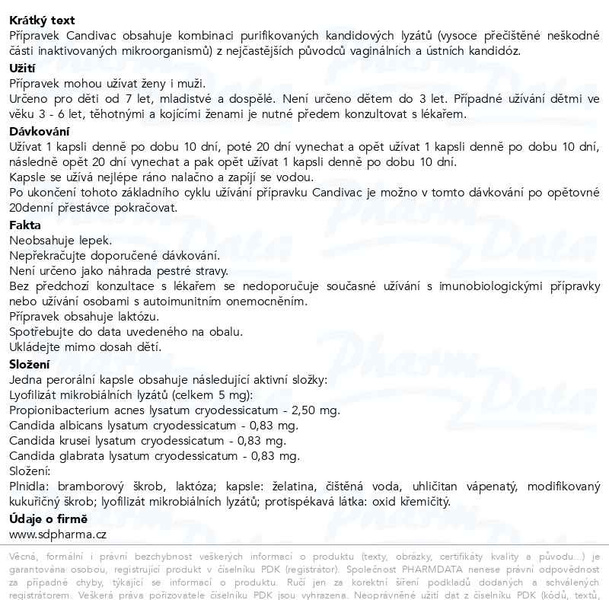 Příbalový leták - CANDIVAC cps.30 (bez Ti02)