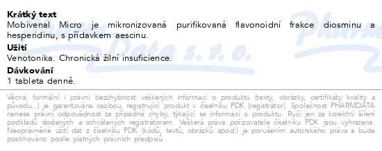 Příbalový leták - Mobivenal micro tbl.60+10