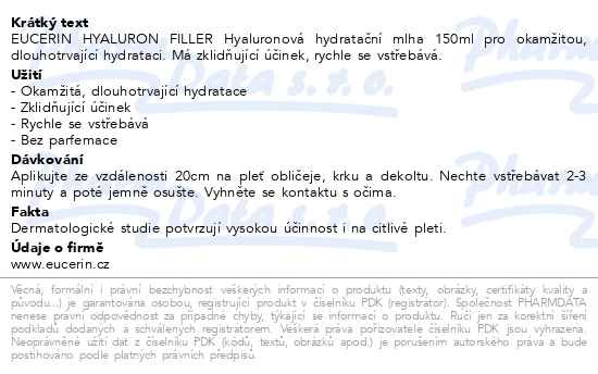 Příbalový leták - EUCERIN HYALURON Hyaluronová hydrat.mlha 150ml