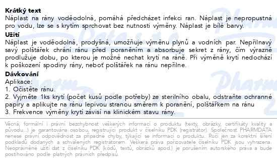 Příbalový leták - Leukoplast Aqua Pro náplast voděodol.3 vel. 20ks