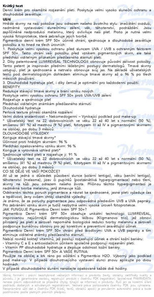 Příbalový leták - BIODERMA Pigmentbio denní krém SPF 50+ 40ml