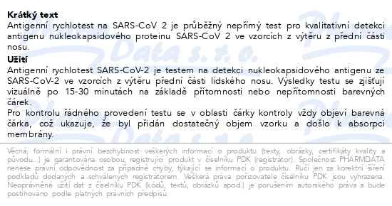 Příbalový leták - Flowflex SARS-CoV-2 Antigen Rapid Test 1ks