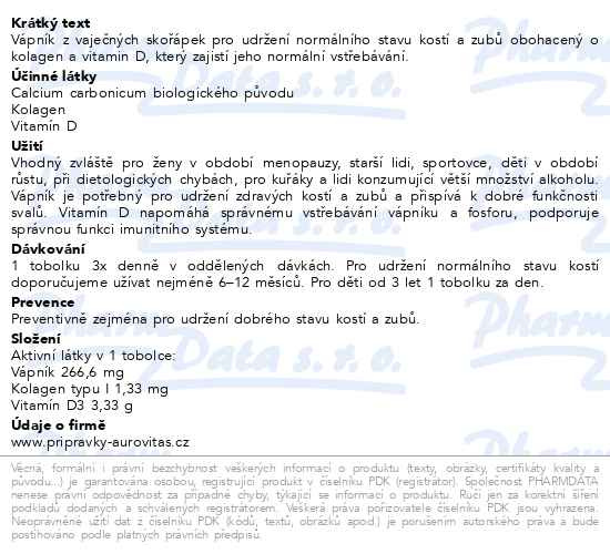 Příbalový leták - Colacal vápník + D3 tob.60
