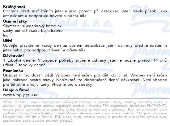 Příbalový leták - SILYMARIN DUO DaVinci tob.60+30 tob ZDARMA