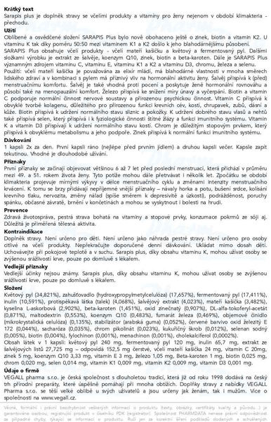 Příbalový leták - Sarapis plus pro ženy 30+ cps.90