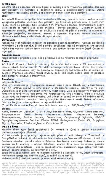 Příbalový leták - AD lotio Chronic DrKonrad 200ml