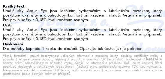 Příbalový leták - APTUS Eye gel 10ml