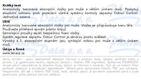 Příbalový leták - TENA Men Level 3 ink.vložky 16ks 750830