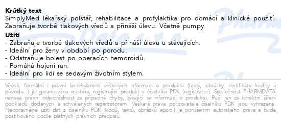 Příbalový leták - SimplyMed lékařský vzduchový polštář 1ks