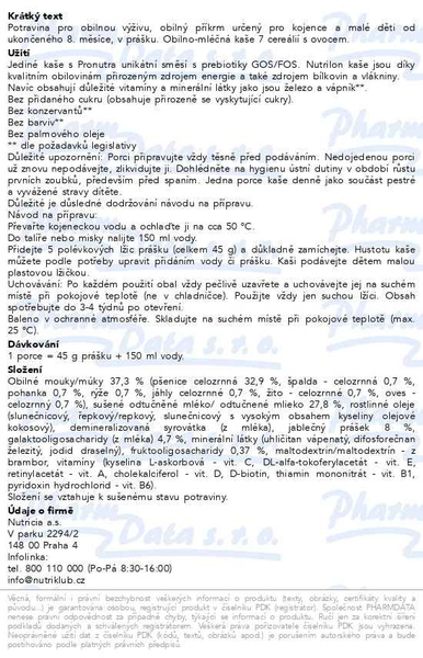 Příbalový leták - Nutrilon Kaše 7 cereálií s ovocem 225g