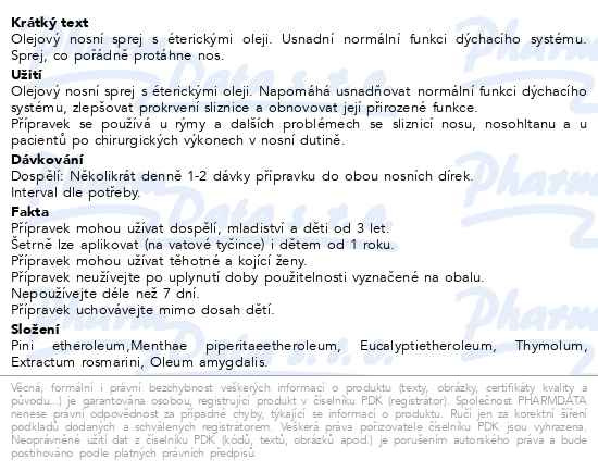 Příbalový leták - Rosen Pinio-Nasal nosní sprej 10ml
