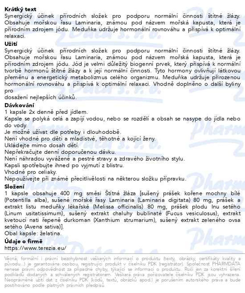 Příbalový leták - TEREZIA ŠTÍTNÁ ŽLÁZA cps.60