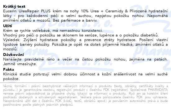 Příbalový leták - EUCERIN UreaRepair PLUS krém nohy 10%Urea 100ml
