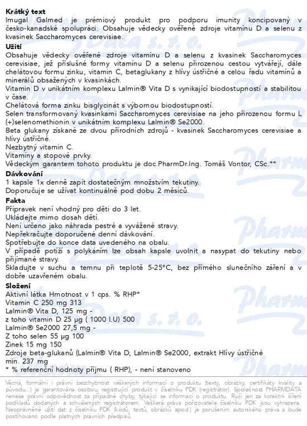 Příbalový leták - Imugal cps.60 Galmed