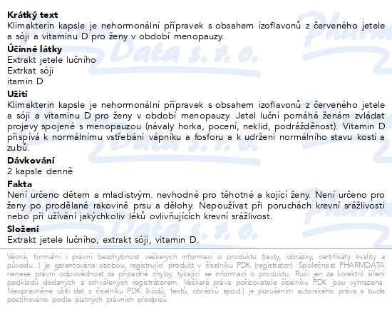 Příbalový leták - Klimakterin cps.60 Dr.Müller