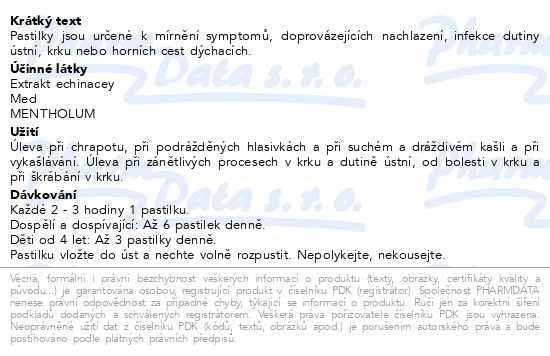 Příbalový leták - Müllerovy pastilky s echinaceou 24ks ZP
