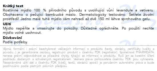 Příbalový leták - WELEDA Levandulové relaxační mýdlo 75g
