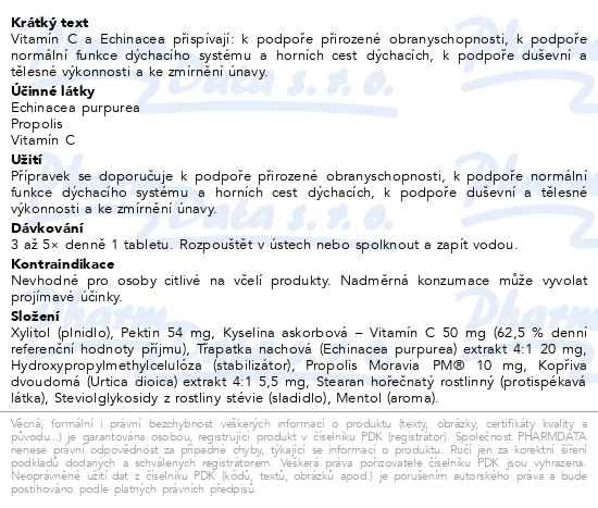 Příbalový leták - Propolis Echinacea PM tbl.50