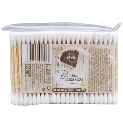 Vatové tyčinky LYBAR Natural sáček 200ks