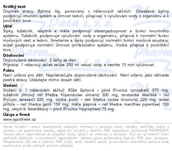 Příbalový leták - Apotheke Lymfatický čaj 20x1.5g