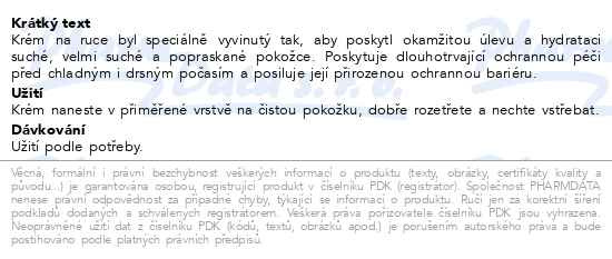 Příbalový leták - INDULONA Original krém na ruce 75ml