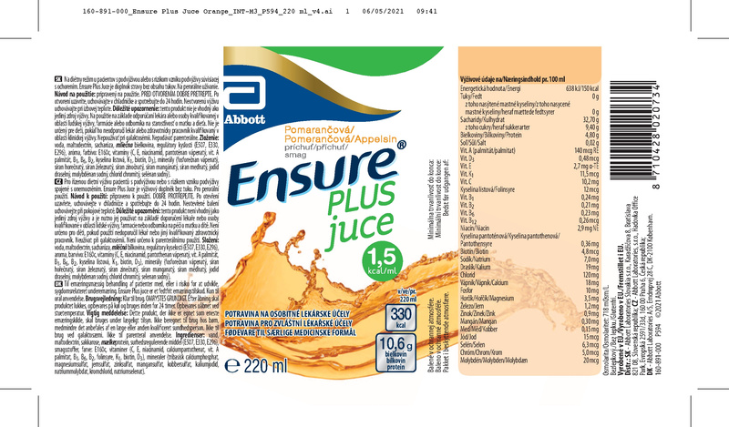 Příbalový leták (SUKL) - Ensure Plus Juce přích.pomerančová por.sol.1x220ml