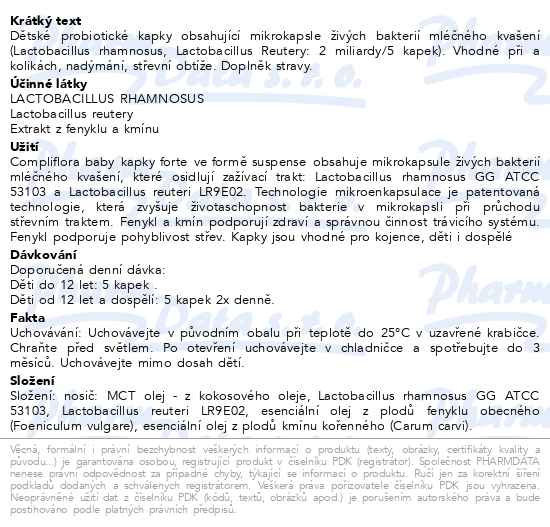 Příbalový leták - Compliflora Baby Forte kapky 10ml