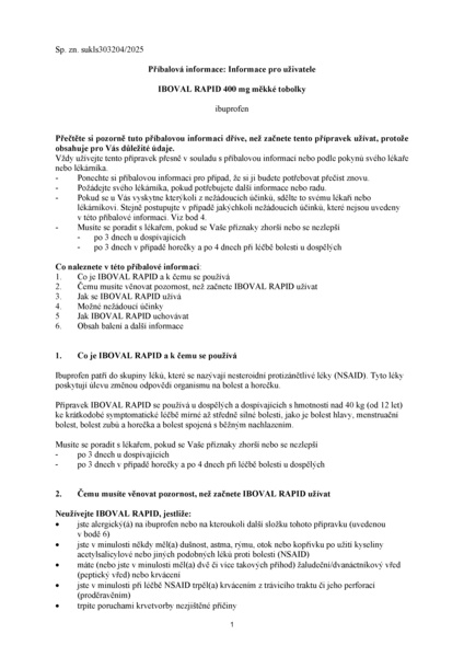 Příbalový leták (SUKL) - IBOVAL RAPID 400 mg 10 měkkých tobolek