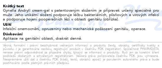 Příbalový leták - ANDRYLL Silver gel 25ml