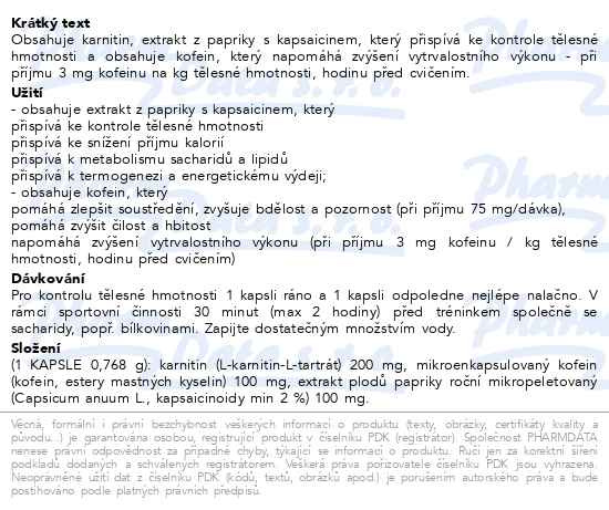 Příbalový leták - ALAVIS MAXIMA Spalovač tuků Fat Burner cps.40